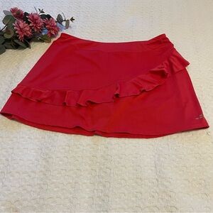 BCG Red Ruffled Tennis, Pickle‎ Ball  and Casual Skort. Size L